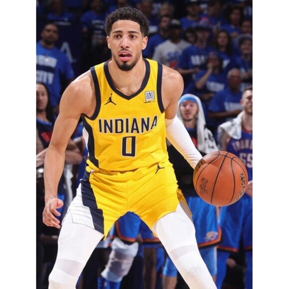 Tyrese Haliburton (Jordan)-(Pacers)-(Jersey)-(Yellow)-(Good Cond.)-(L)-$105.00 - Picture 10 of 11